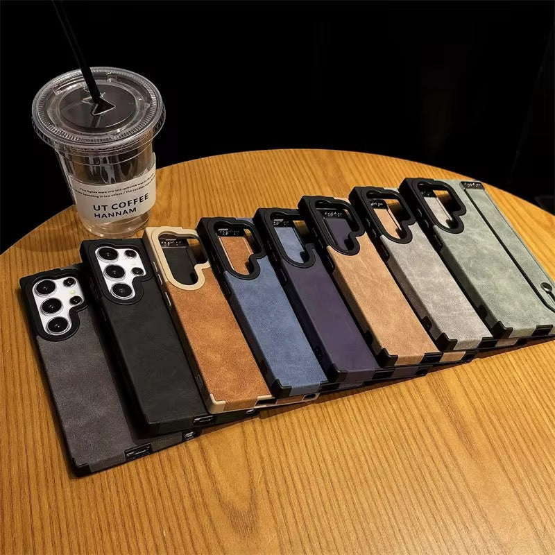 Samsung Matte Leather Strap Bracelet Pre-Order Soft Silicone Case Mobile Case by CoverMeUp - Style 2
