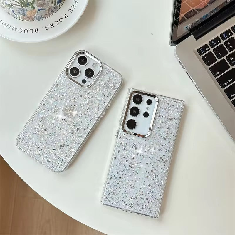Samsung Glitter Pre-Order Soft Silicone Silver Bumper Case Mobile Case by CoverMeUp - Style 5
