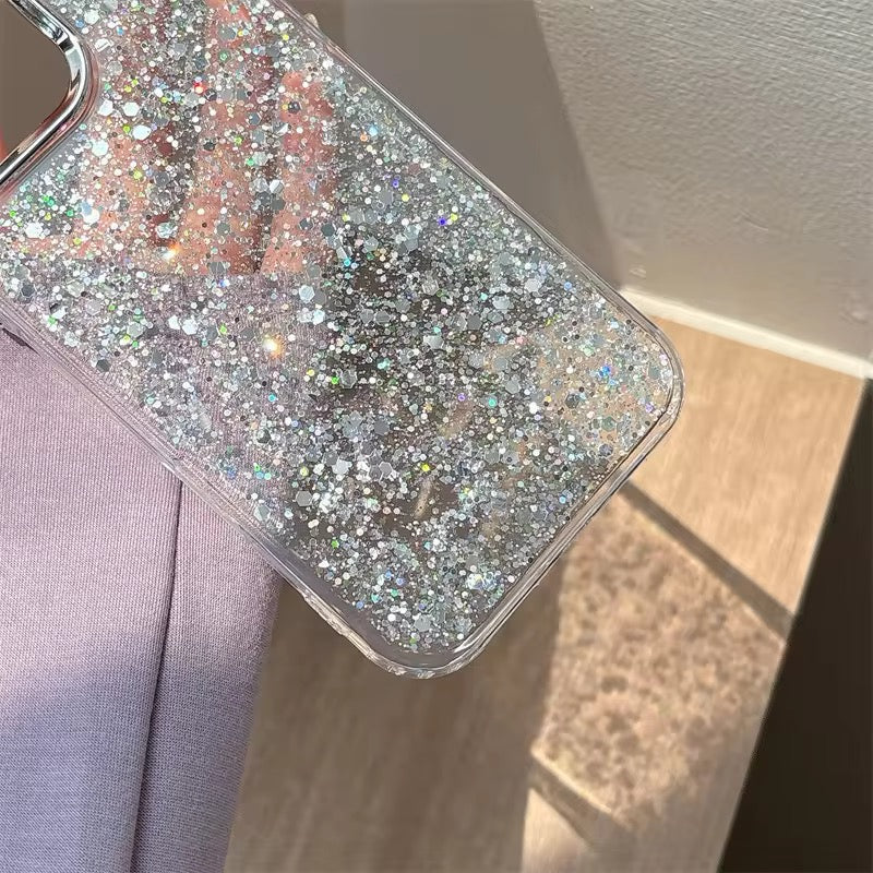 Samsung Glitter Pre-Order Soft Silicone Silver Bumper Case Mobile Case by CoverMeUp - Style 3