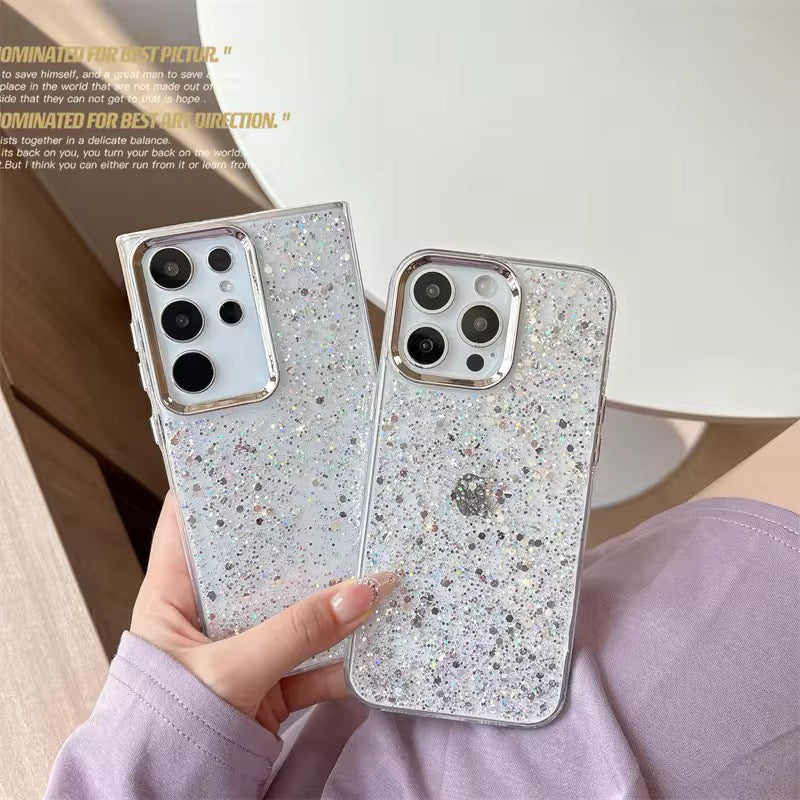 Samsung Glitter Pre-Order Soft Silicone Silver Bumper Case Mobile Case by CoverMeUp - Style 2