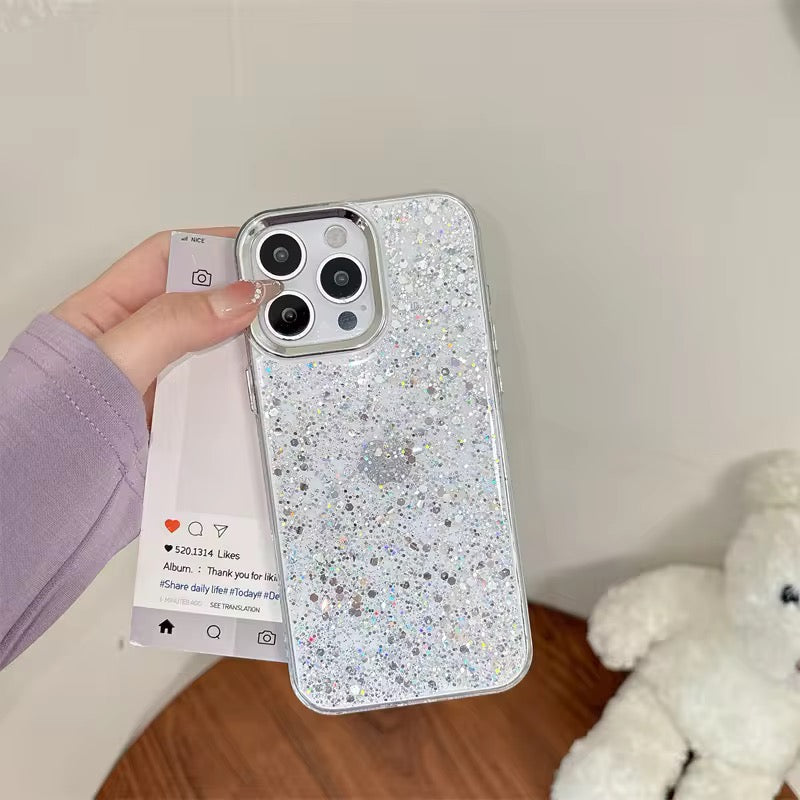 Samsung Glitter Pre-Order Soft Silicone Silver Bumper Case Mobile Case by CoverMeUp - Style 7