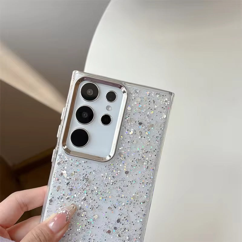 Samsung Glitter Pre-Order Soft Silicone Silver Bumper Case Mobile Case by CoverMeUp - Style 4