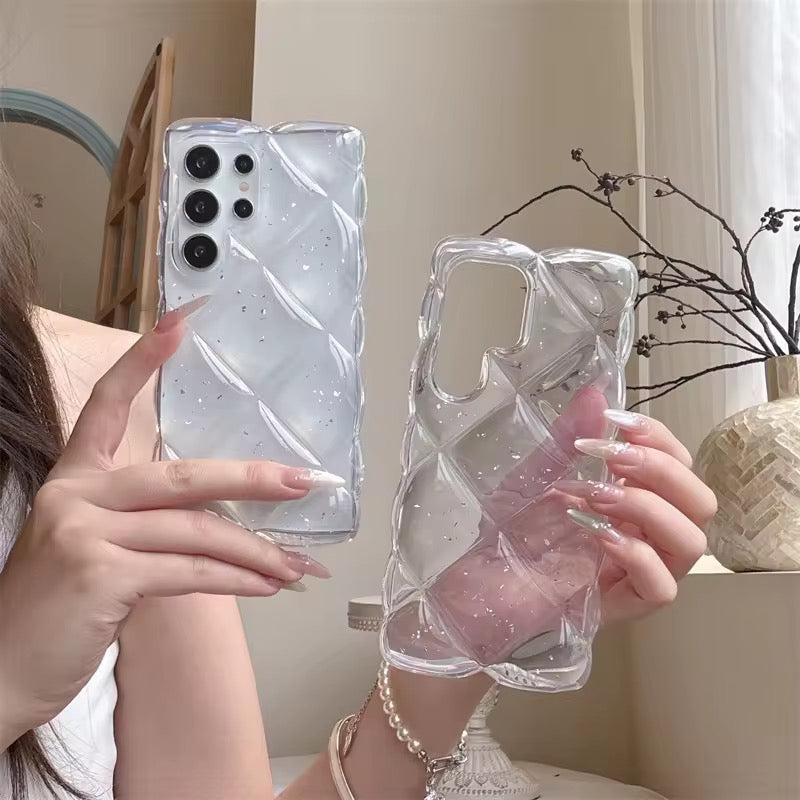 Samsung Diamond Crsytal Glitter Transparent Pre-Order Soft Silicone Case Mobile Case by CoverMeUp - Style 2