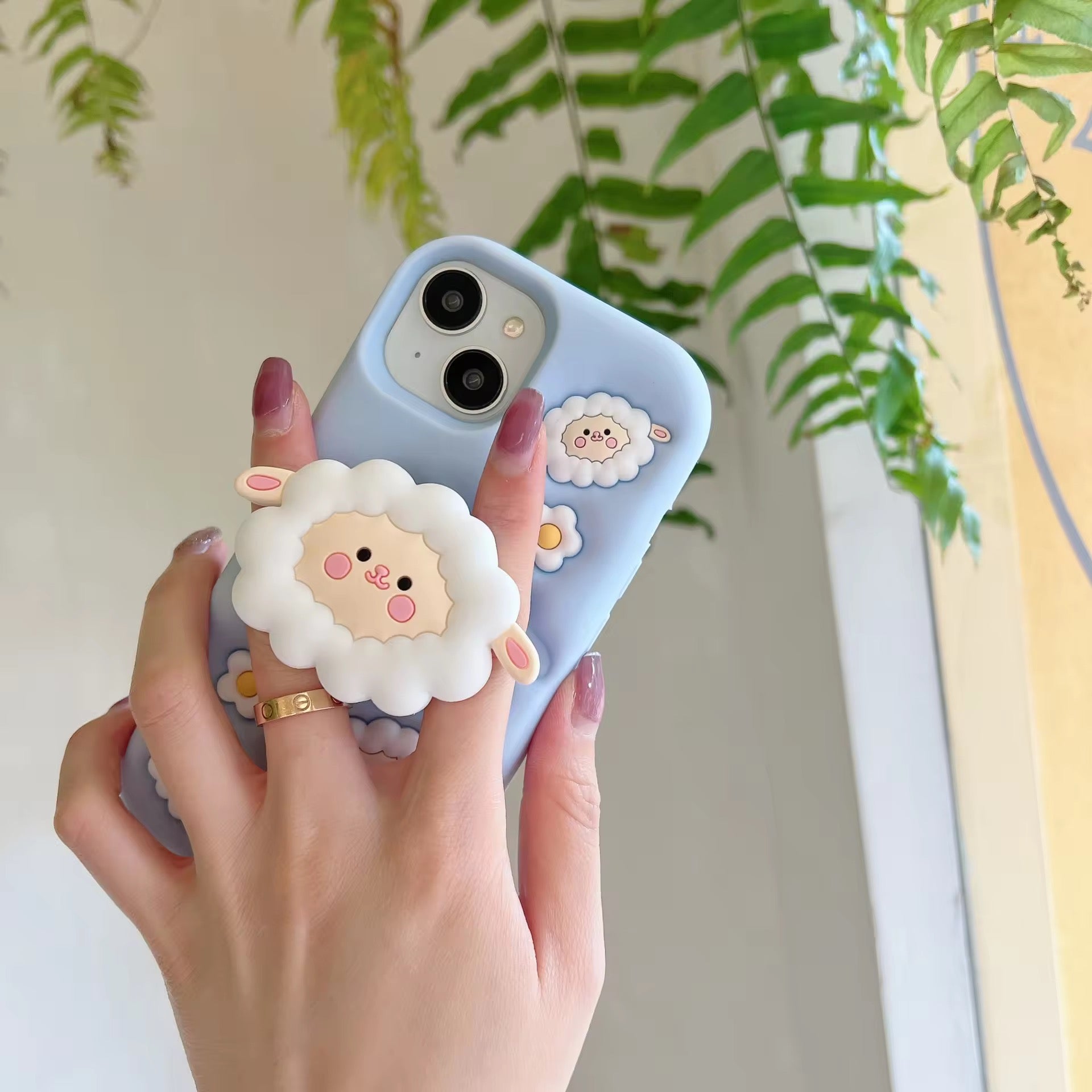 Protective Apple iPhone Back Cover - 3D iPhone Samsung Redmi Sheep Pre-Order Phone Holder Stand Rubber Silicone Case - Style 4