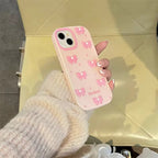 Protective Apple iPhone Back Cover - 3D iPhone Samsung Redmi Pink Kawaii Pearl Bow Pre-Order Phone Holder Stand Rubber Silicone Case - Style 7