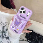 Protective Apple iPhone Back Cover - 3D iPhone Samsung Butterfly Pre-Order Phone Holder Stand Rubber Silicone Case - Style 9