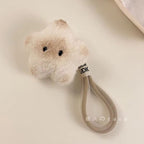 Cute Star Plush Fur Brown Airpod Case With Hanging Mobile Case by CoverMeUp - Style 2