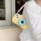 Protective Apple iPhone Back Cover - 3D Cartoon Cute Camera Handbag Phone Holder Silicone Rubber iPhone Case - Style 2