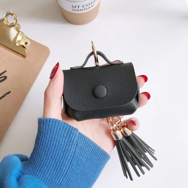 Luxury Leather With Lanyard Hanging Airpod Case Mobile Case by CoverMeUp - Style 6