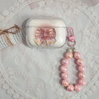 3D Pink Bow With Lanyard Transparent Airpod Case Mobile Case by CoverMeUp
