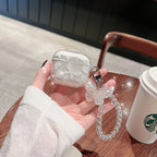 White Butterfly Bracelet Transparent Airpod Case Mobile Case by CoverMeUp - Style 2