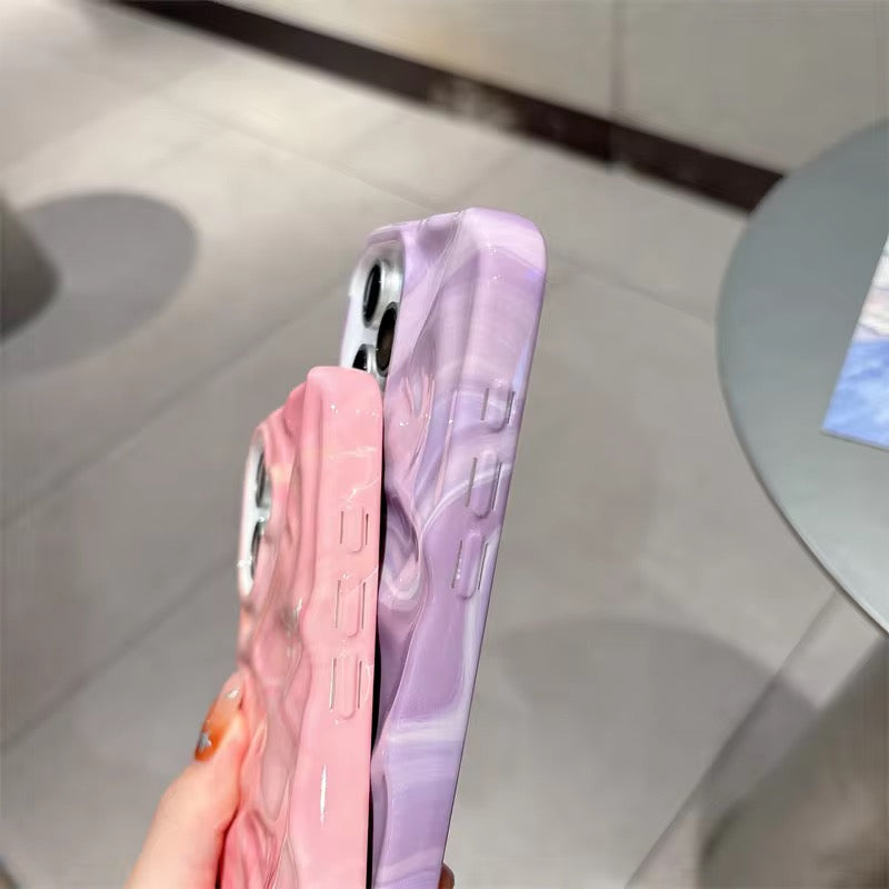 Purple Pink Smudge Textured iPhone Silicone Case
