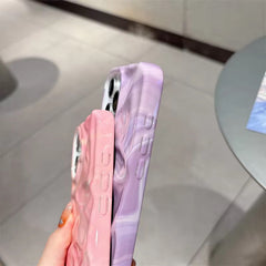Purple Pink Smudge Textured iPhone Silicone Case