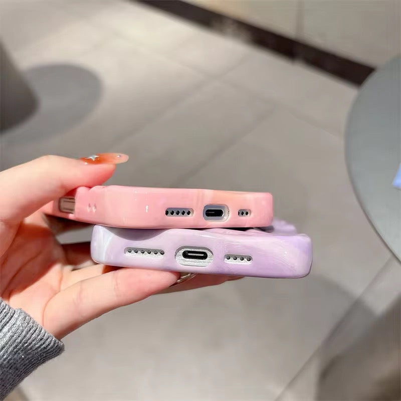 Purple Pink Smudge Textured iPhone Silicone Case