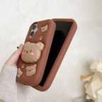 Samsung 3D Brown Teddy Bear Stand Phone Holder Soft Silicone Rubber Case Mobile Case by CoverMeUp - Style 3