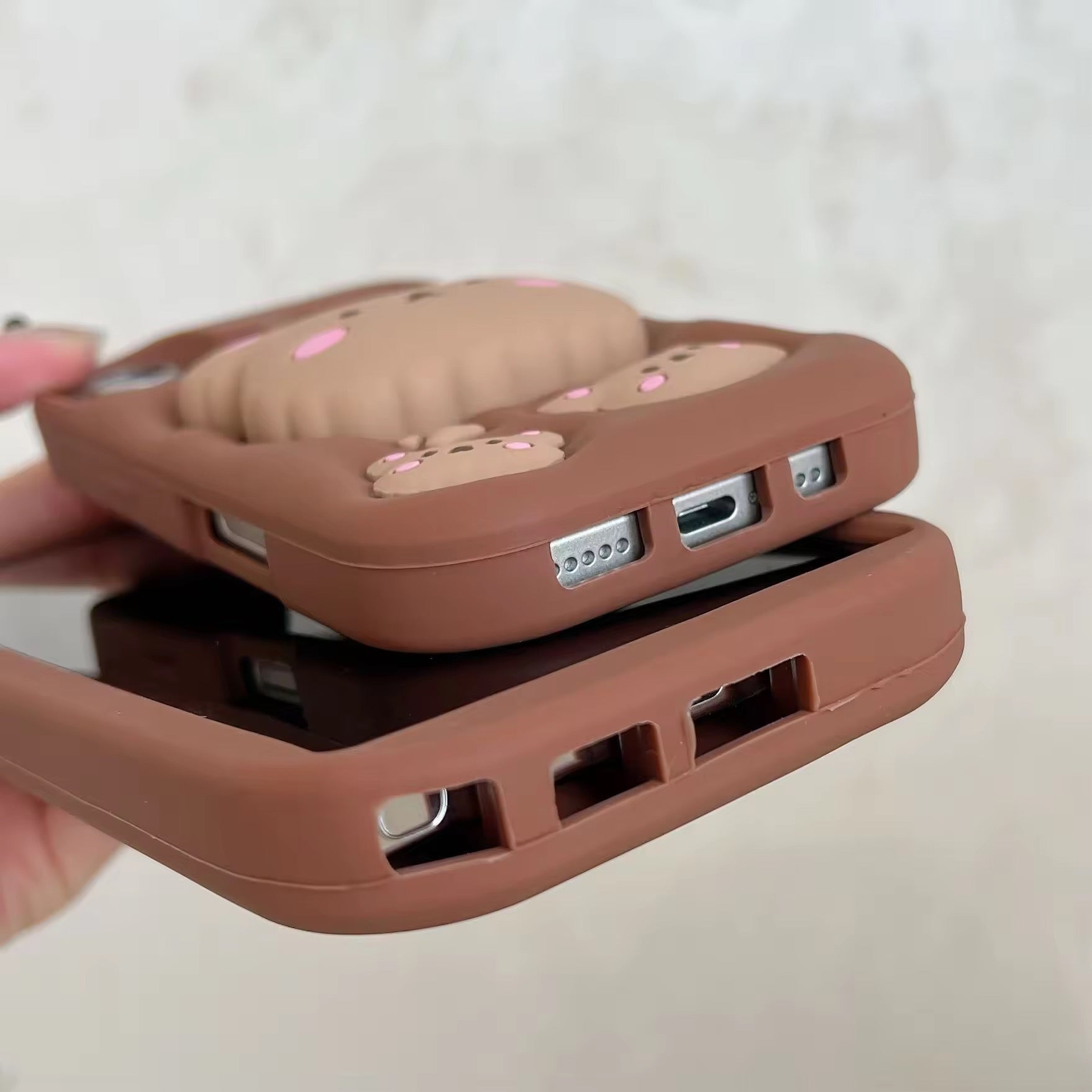 Samsung 3D Brown Teddy Bear Stand Phone Holder Soft Silicone Rubber Case Mobile Case by CoverMeUp - Style 4