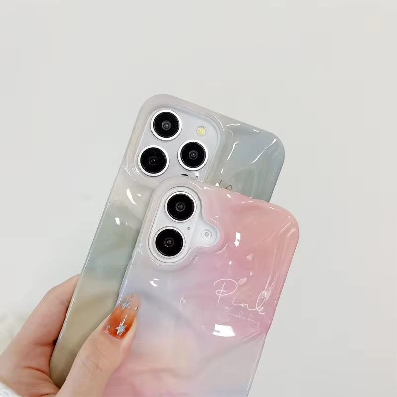 Pastel Shaded Pink Nice Smudge Textured iPhone Silicone Case