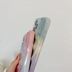 Protective Apple iPhone Back Cover - Pastel Shaded Pink Nice Smudge Textured iPhone Silicone Case - Style 4