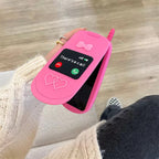 Pink Cellphone Flip Mirror Rubber Silicone Case Mobile Case by CoverMeUp
