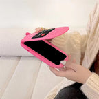 Pink Cellphone Flip Mirror Rubber Silicone Case Mobile Case by CoverMeUp - Style 5