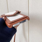 Black White Fabric Wallet Crossbody Bracelet Leather Case Mobile Case by CoverMeUp - Style 4