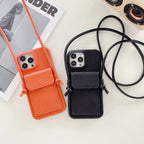 Black Wallet Crossbody Bracelet Leather Case Mobile Case by CoverMeUp - Style 2