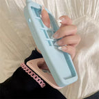 Protective Apple iPhone Back Cover - 3D Cellphone Blue Pink Mirror Flip For iPhone 15 - Style 4