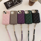 Black 3 Flip Wallet Crossbody Bracelet Leather Case Mobile Case by CoverMeUp