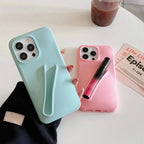 Protective Apple iPhone Back Cover - Lip Gloss Phone Holder Silicone Rubber iPhone Case - Style 2