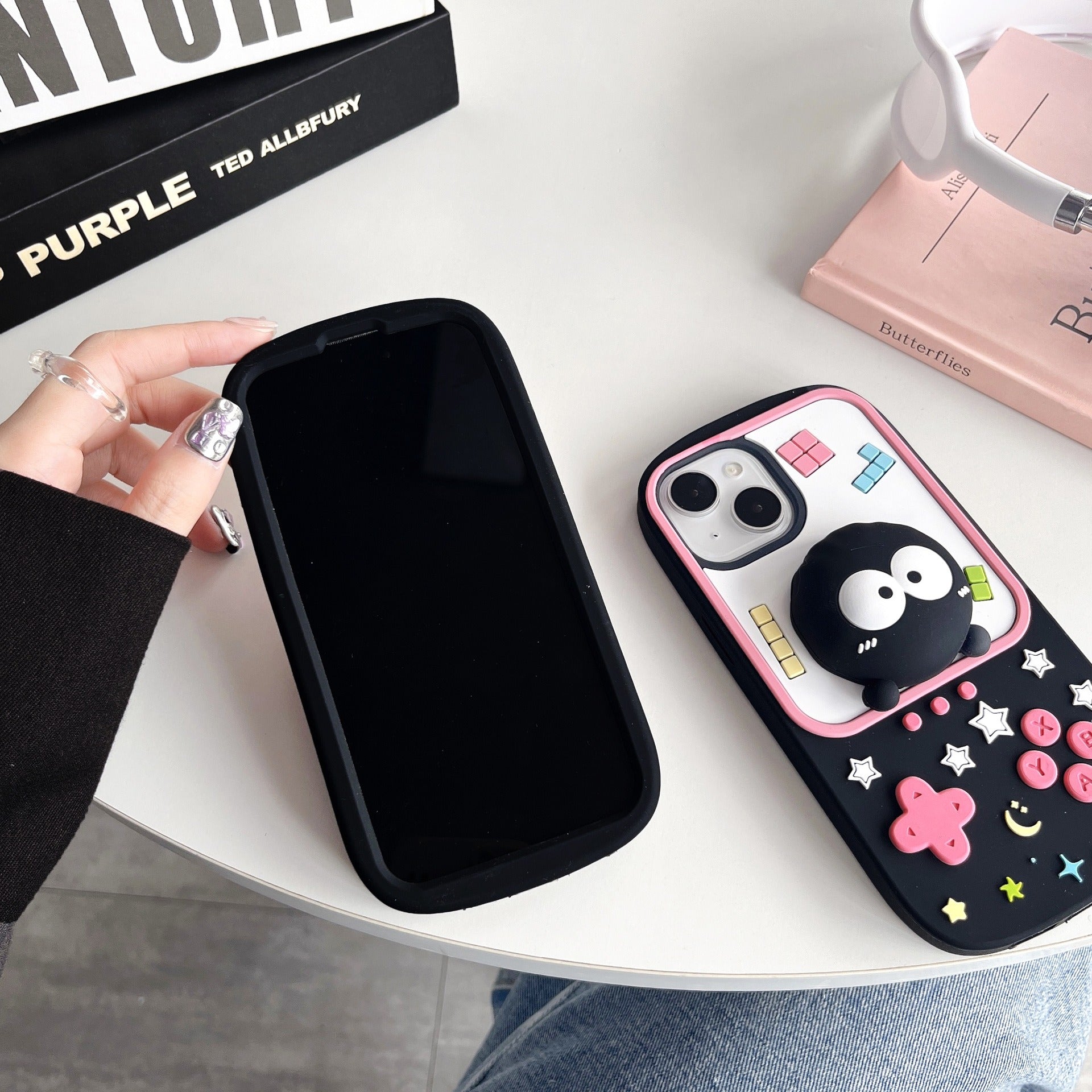 Protective Apple iPhone Back Cover - 3D Game Phone Attached Holder iPhone Silicone Rubber Case - Style 6