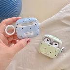 Pink Blue Polka Dots Airpod Glossy Case Mobile Case by CoverMeUp - Style 4