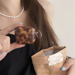 Dark Brown Leopard Aesthetic Airpod Glossy Case