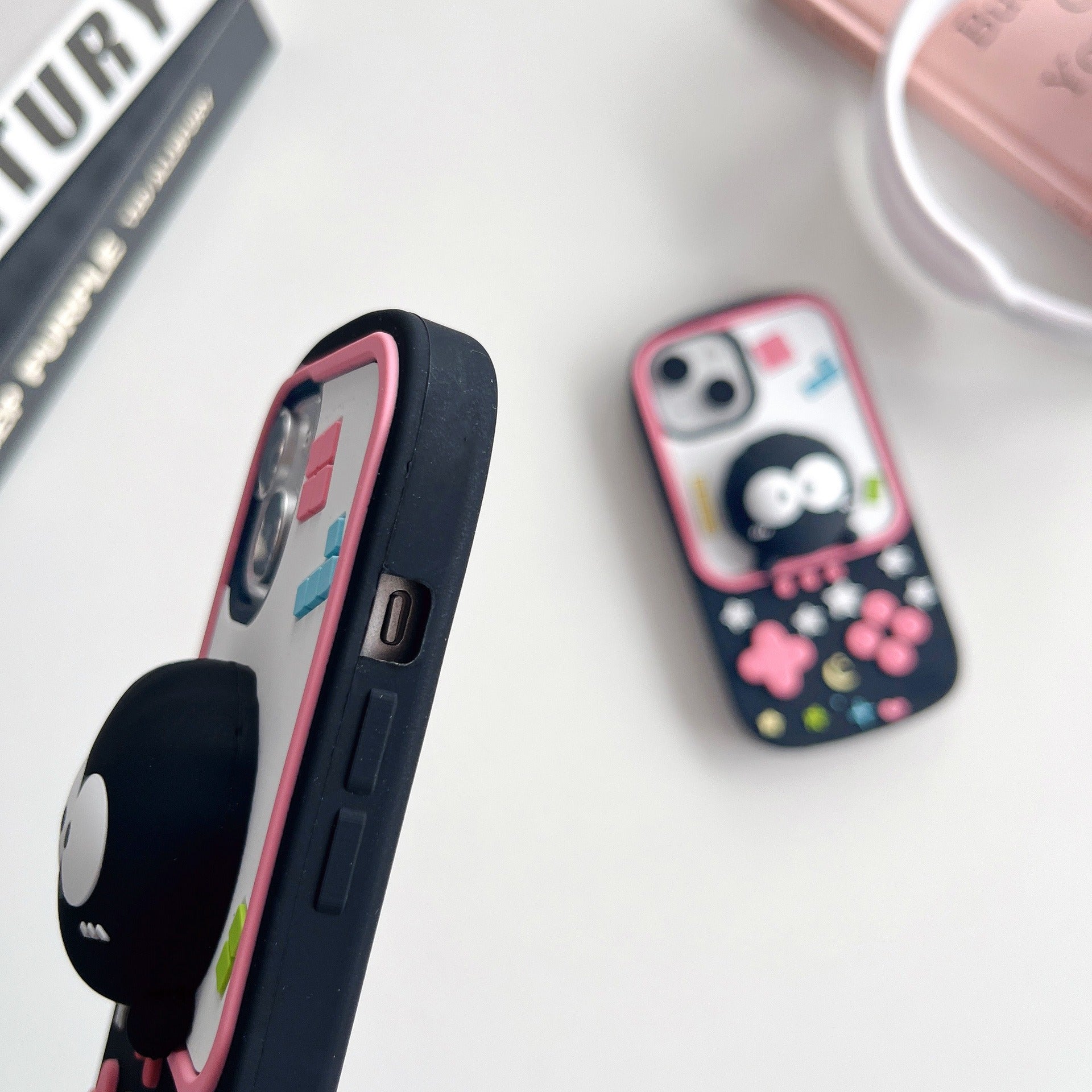 Protective Apple iPhone Back Cover - 3D Game Phone Attached Holder iPhone Silicone Rubber Case - Style 4