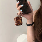 Dark Brown Leopard Aesthetic Airpod Glossy Case Mobile Case by CoverMeUp - Style 5