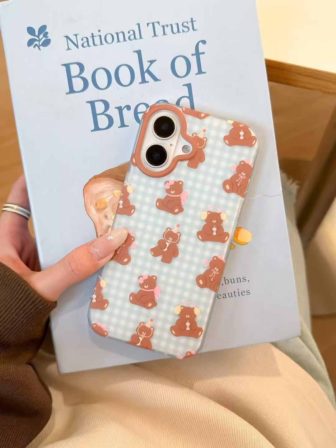 Protective Apple iPhone Back Cover - Cute Teddy Bear Matte Finish Designer Case for iPhone 16 Pro - Style 2
