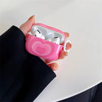 Pink Hearts Airpod Glossy Case Mobile Case by CoverMeUp - Style 2