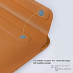 Macbook Laptop Bag Premium Faux Leather Sleeve Lightweight With Magnetic Closure Mobile Case by CoverMeUp - Style 3