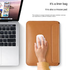 Macbook Laptop Bag Premium Faux Leather Sleeve Lightweight With Magnetic Closure Mobile Case by CoverMeUp - Style 6