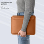 Macbook Laptop Bag Premium Faux Leather Sleeve Lightweight With Magnetic Closure Mobile Case by CoverMeUp - Style 5