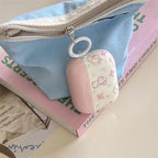 White Pink Teddy Bear Airpod Glossy Case Mobile Case by CoverMeUp - Style 5