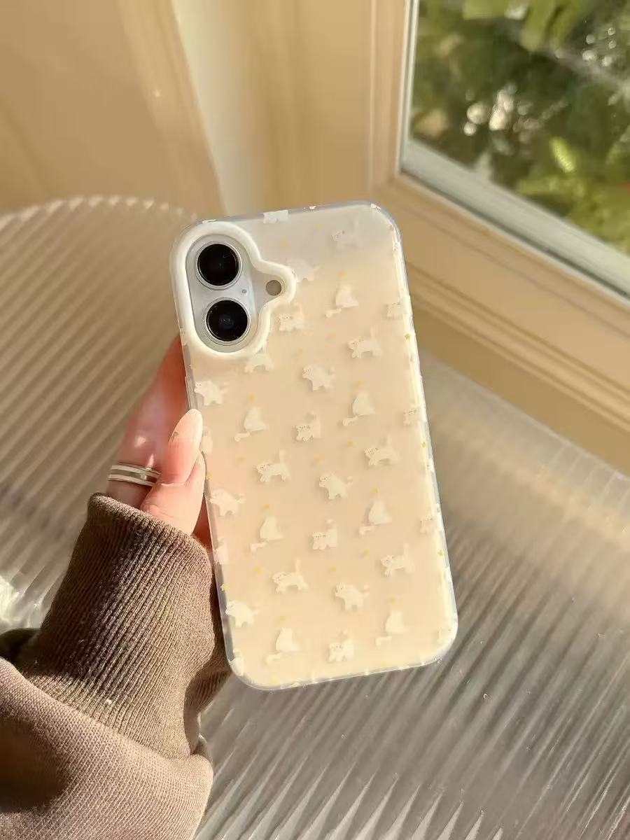 Cute Cat Matte Finish Designer Case for iPhone 16 (Light Yellow)