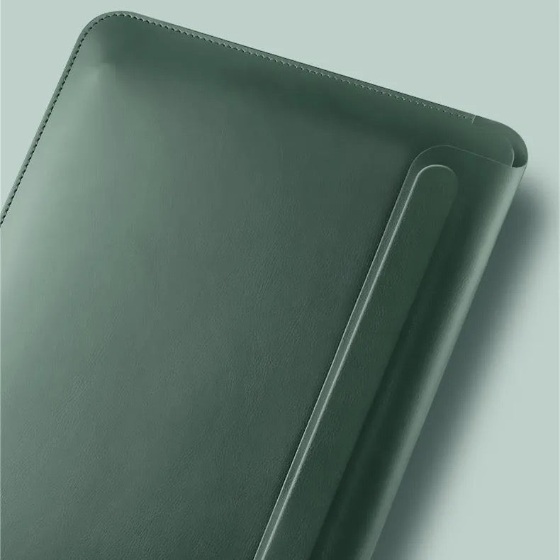 Macbook Laptop Bag Premium Faux Leather Sleeve Lightweight With Magnetic Closure Mobile Case by CoverMeUp - Style 4