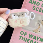 White Pink Teddy Bear Airpod Glossy Case Mobile Case by CoverMeUp - Style 2