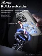 Nimmy Premium Embroidered Leather Case - New NIMMY Snow Leopard Case for iPhone 16 Pro - Style 2