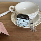 Trendy Blue Black Bow Airpod Glossy Case With Hanging Mobile Case by CoverMeUp