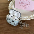 Trendy Blue Black Bow Airpod Glossy Case With Hanging Mobile Case by CoverMeUp - Style 2