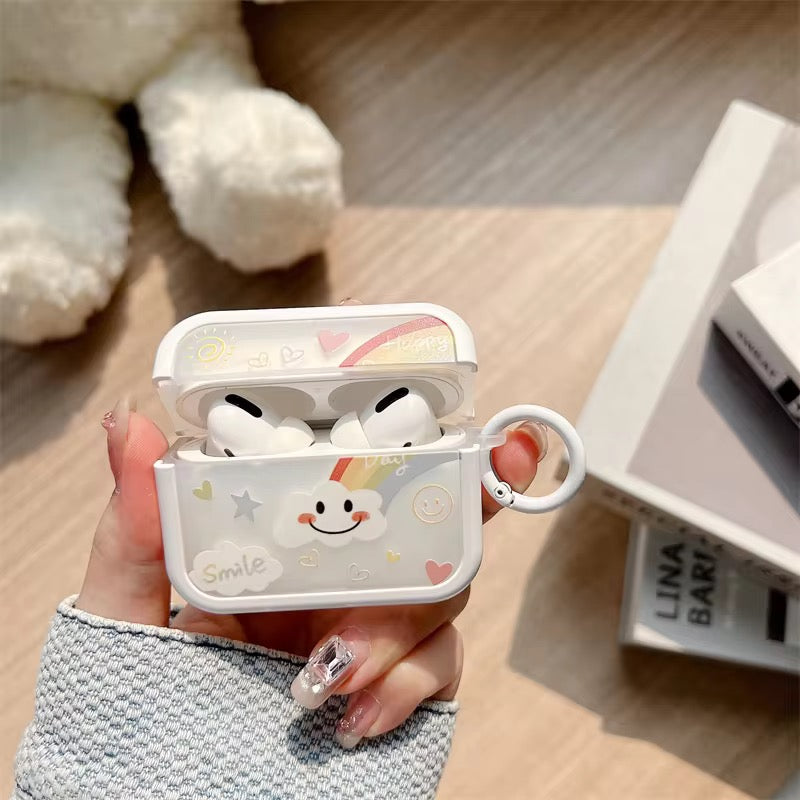 Cute Square Rainbow Heart Airpod Case Mobile Case by CoverMeUp - Style 3