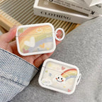 Cute Square Rainbow Heart Airpod Case Mobile Case by CoverMeUp - Style 4
