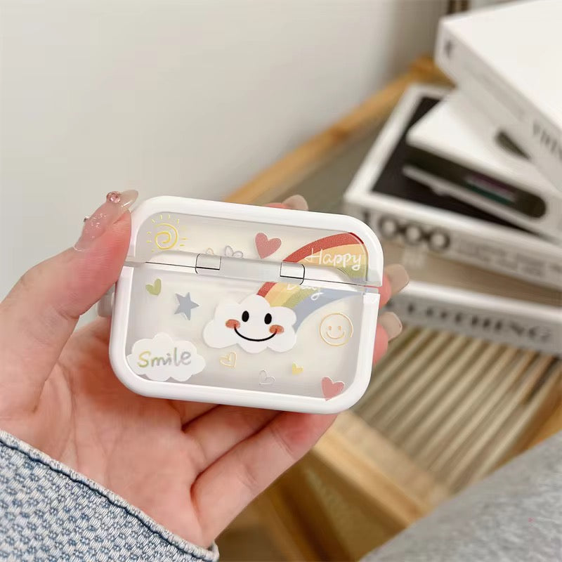 Cute Square Rainbow Heart Airpod Case Mobile Case by CoverMeUp - Style 6