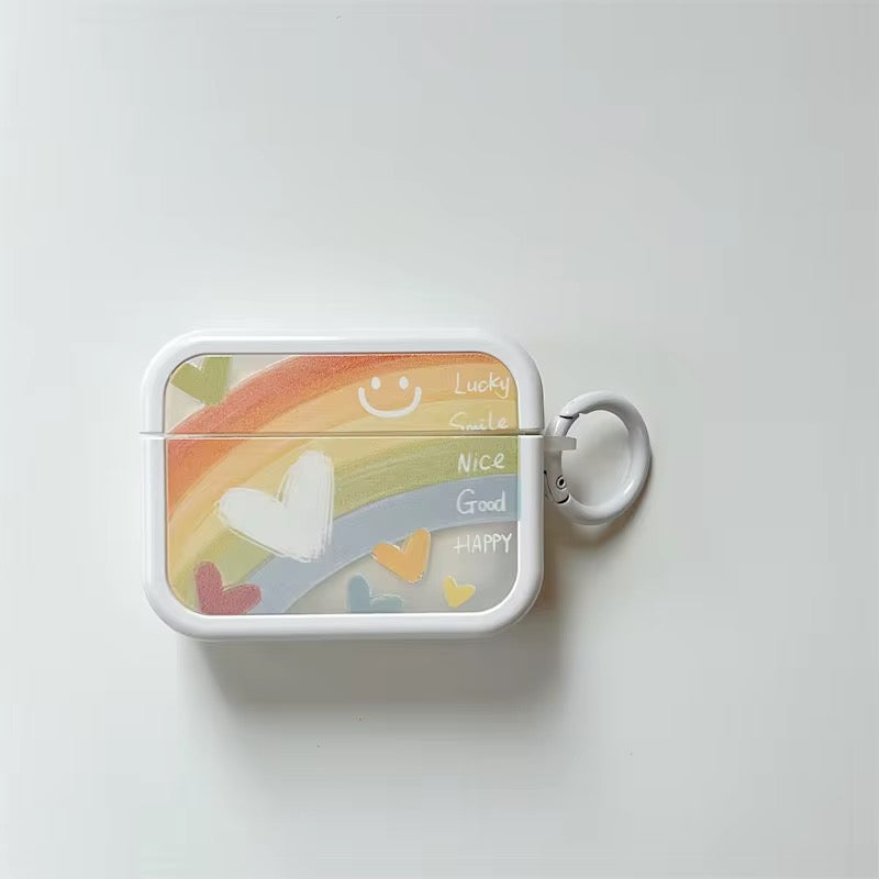 Cute Square Rainbow Heart Airpod Case Mobile Case by CoverMeUp - Style 2